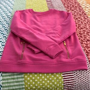 Lauren Ralph Lauren bright pink sweatshirt with 2 zippered pockets